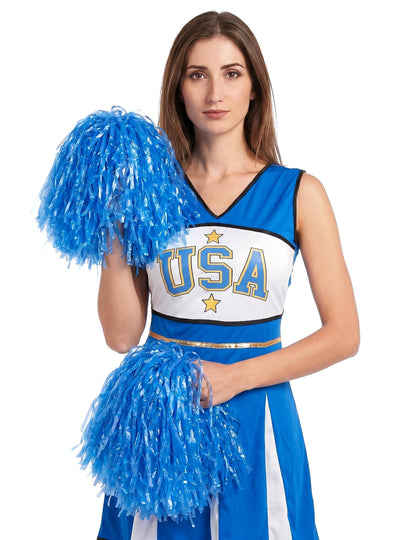 Déguisement pompom girl USA bleu femme