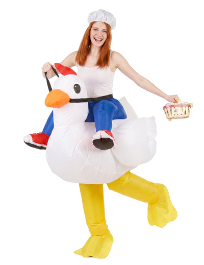 Déguisement poulet gonflable adulte