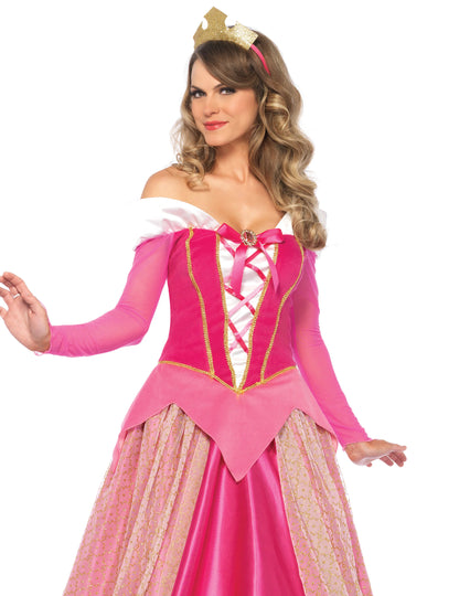 Луксозен розов костюм на принцеса за жени
