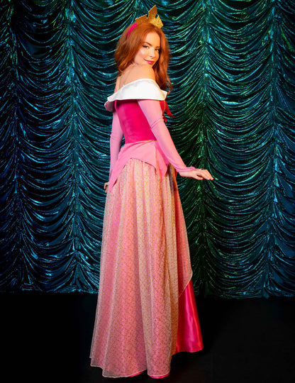 Луксозен розов костюм на принцеса за жени