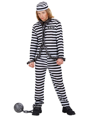 Черно -бял затворник костюм тийнейджър