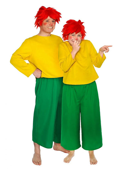 Déguisement Pumuckl™ pour adulte jaune et vert avec perruque rouge