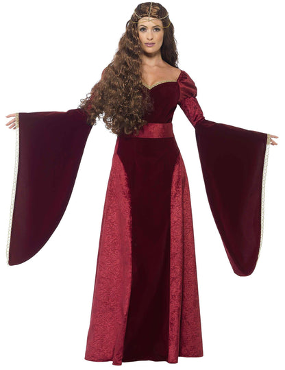 Червено средновековна кралица прикрива жена