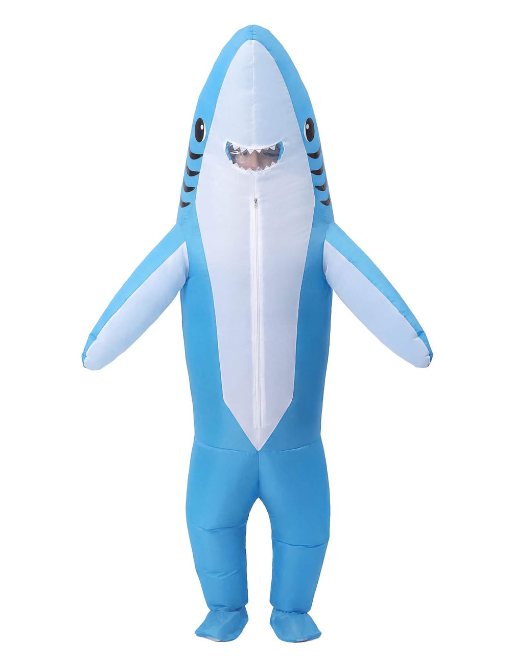 Déguisement requin gonflable pour adulte bleu et blanc