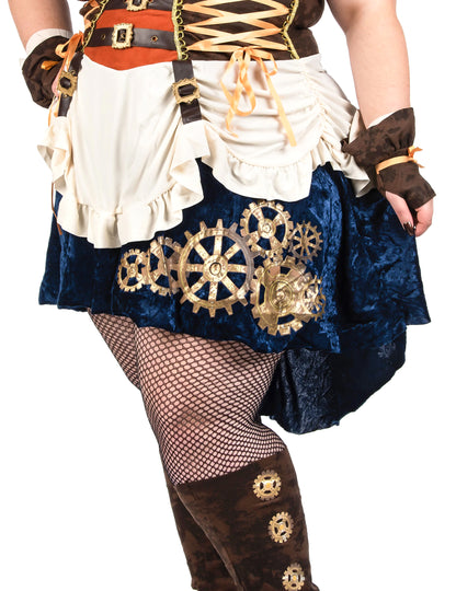 Футуристична ретро прикрий steampunk с голям размер жена