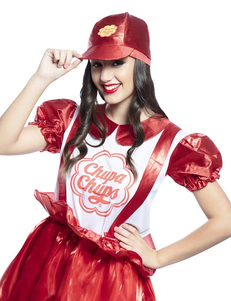Крупен план на бюста и шапката на костюма рокля Chupa Chups™