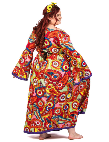 Костюм за рокля с голям размер на хипи