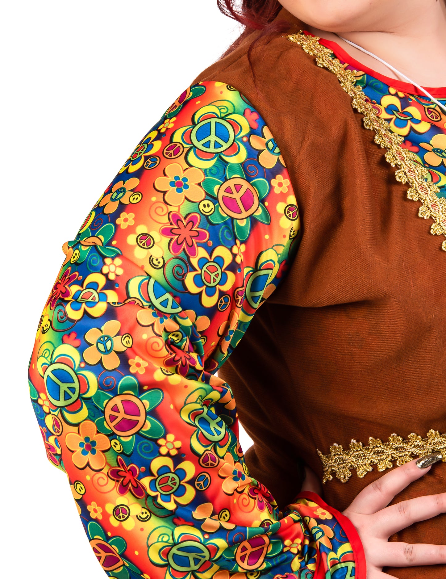 Костюм за дълги хипи рокли с ресни плюс размер за жени