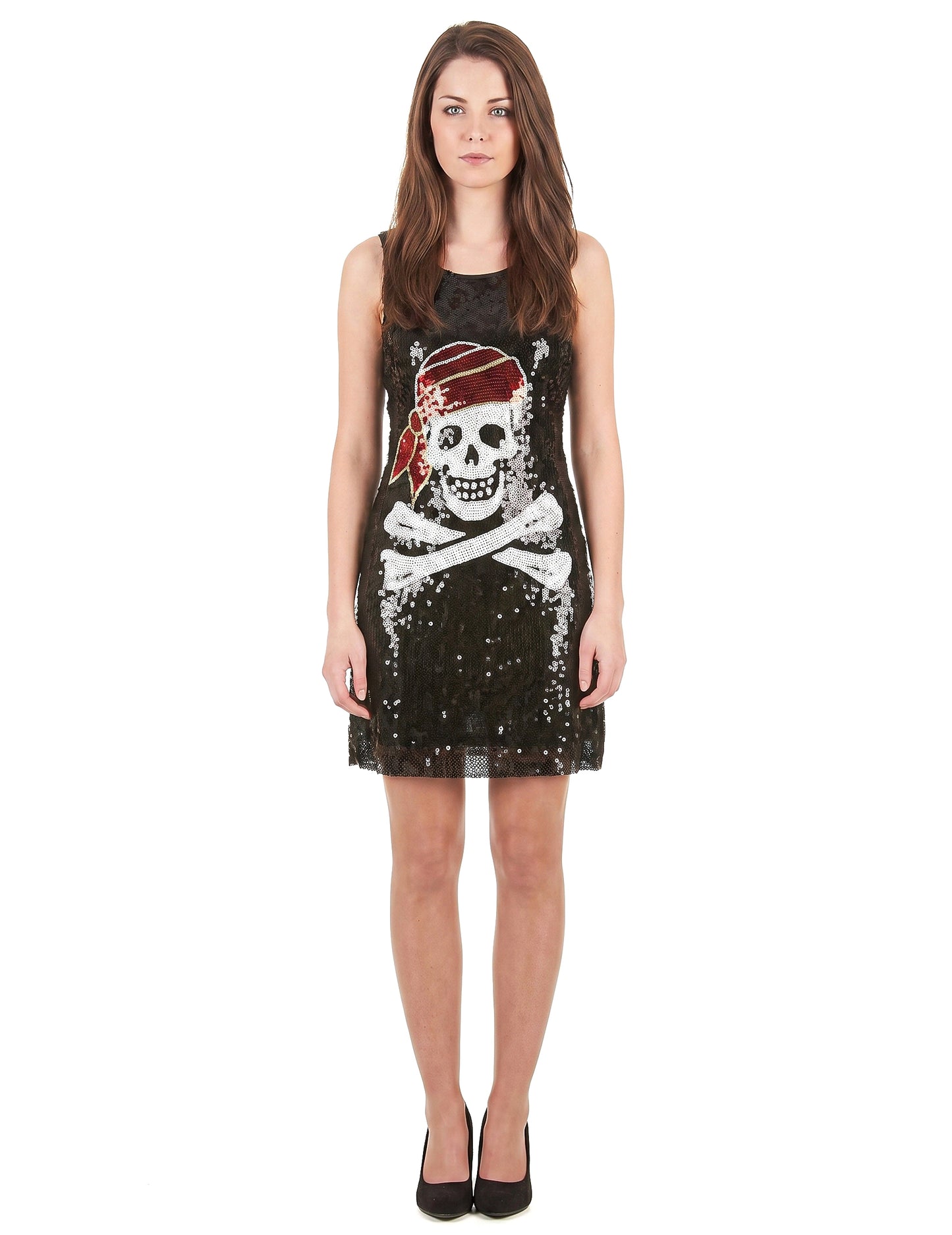 Déguisement Robe sequins tête de mort