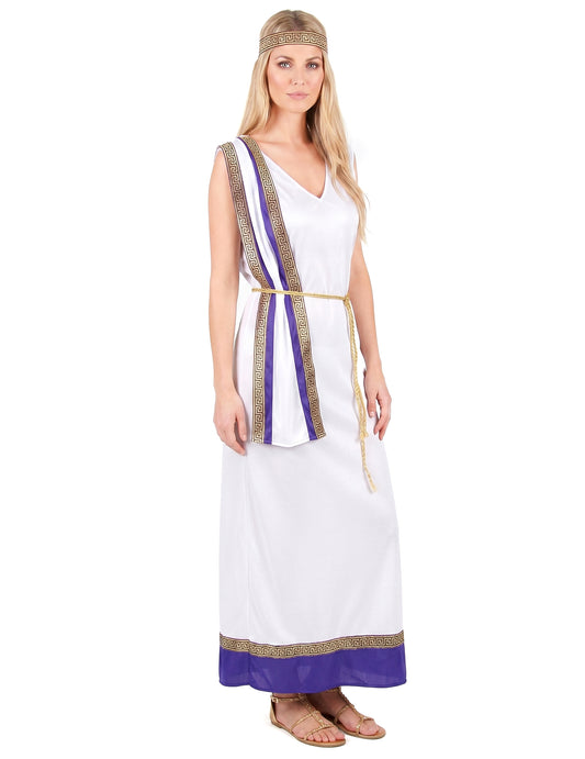 Déguisement Romaine longue violette femme