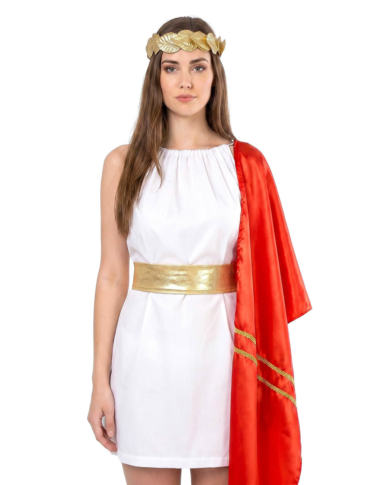 Déguisement romaine rouge et or femme