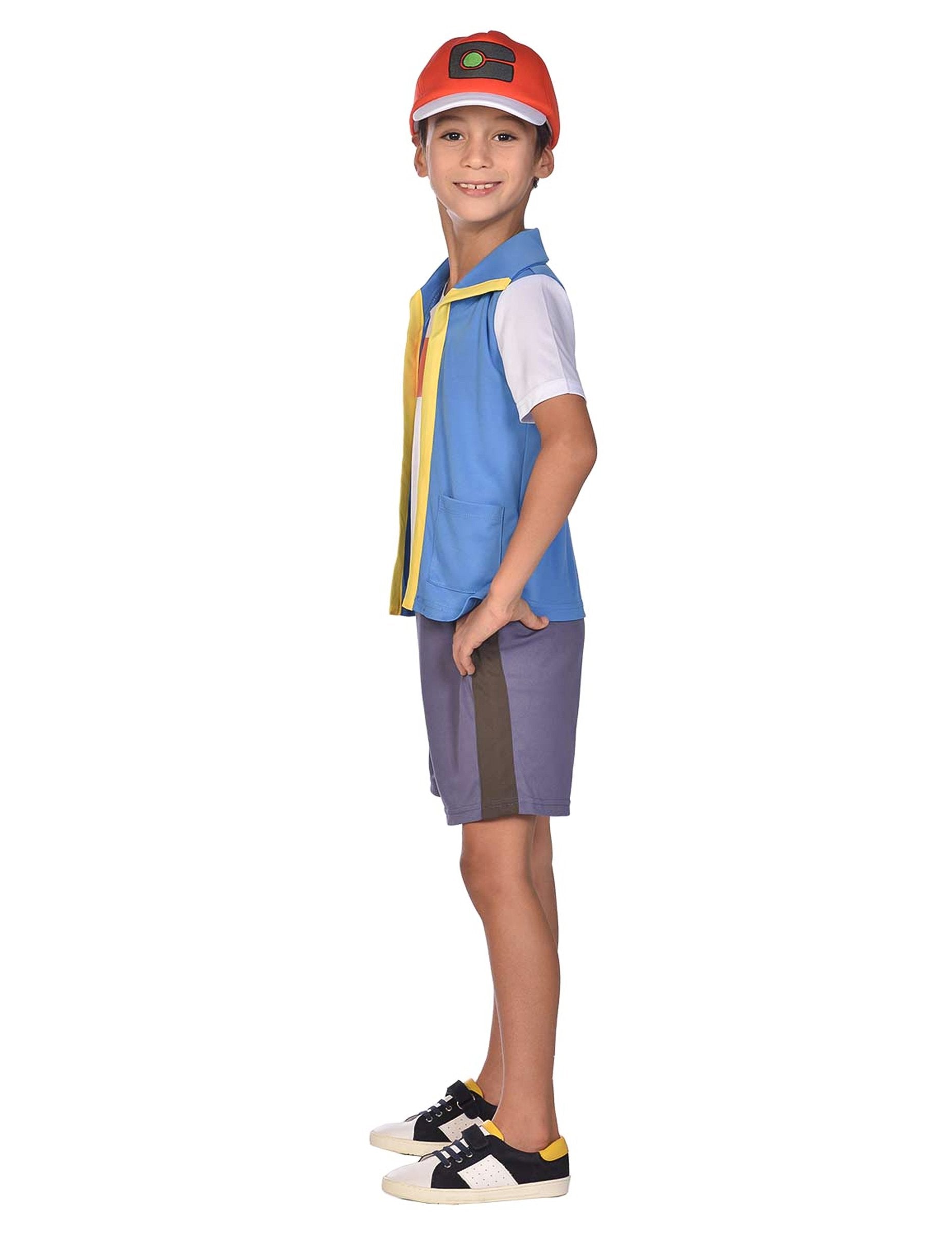 Vue de profil du déguisement Sacha Pokémon