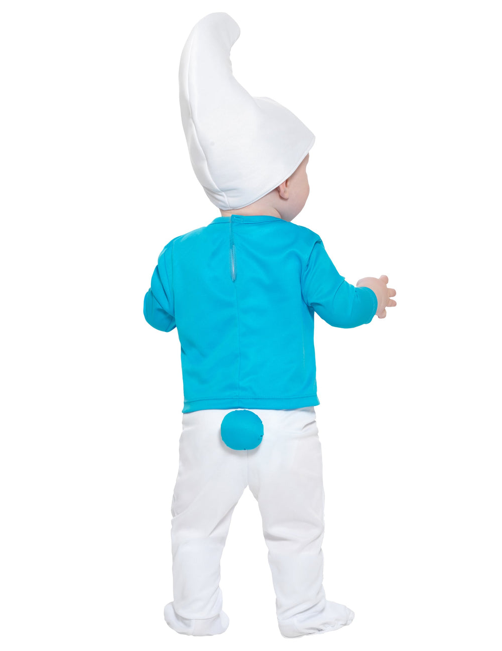 Vue de dos du déguisement de Schtroumpf pour bébé
