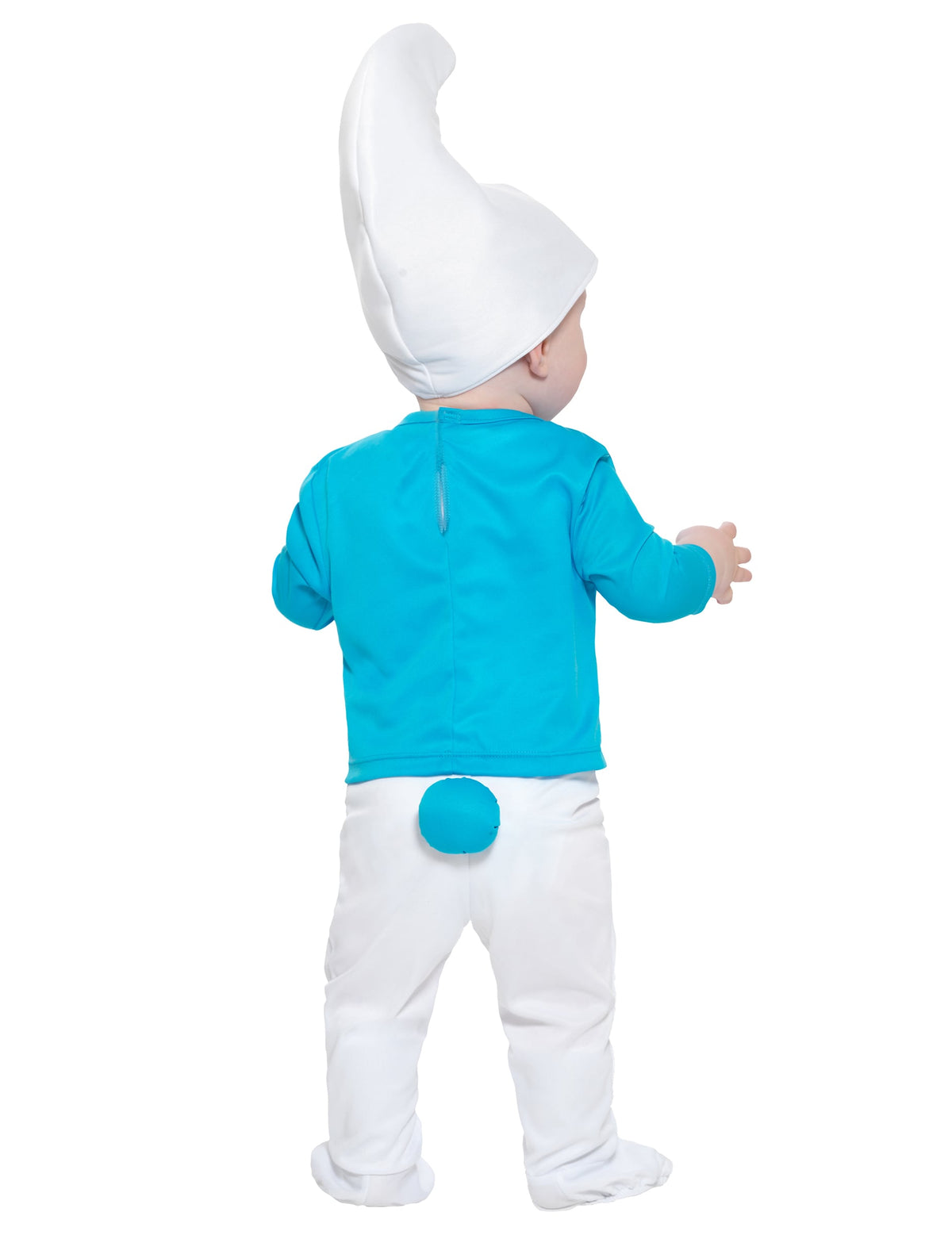 Vue de dos du déguisement de Schtroumpf pour bébé