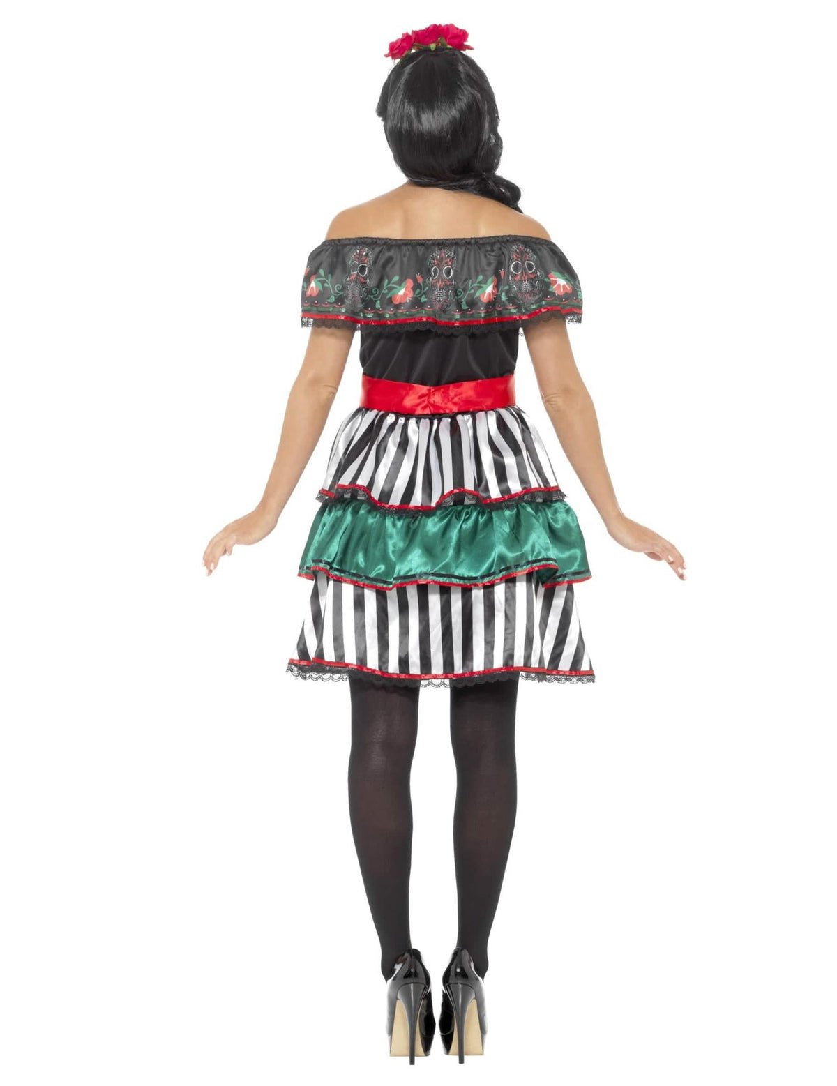 Изглед отзад на костюма Senora Dia de los Muertos