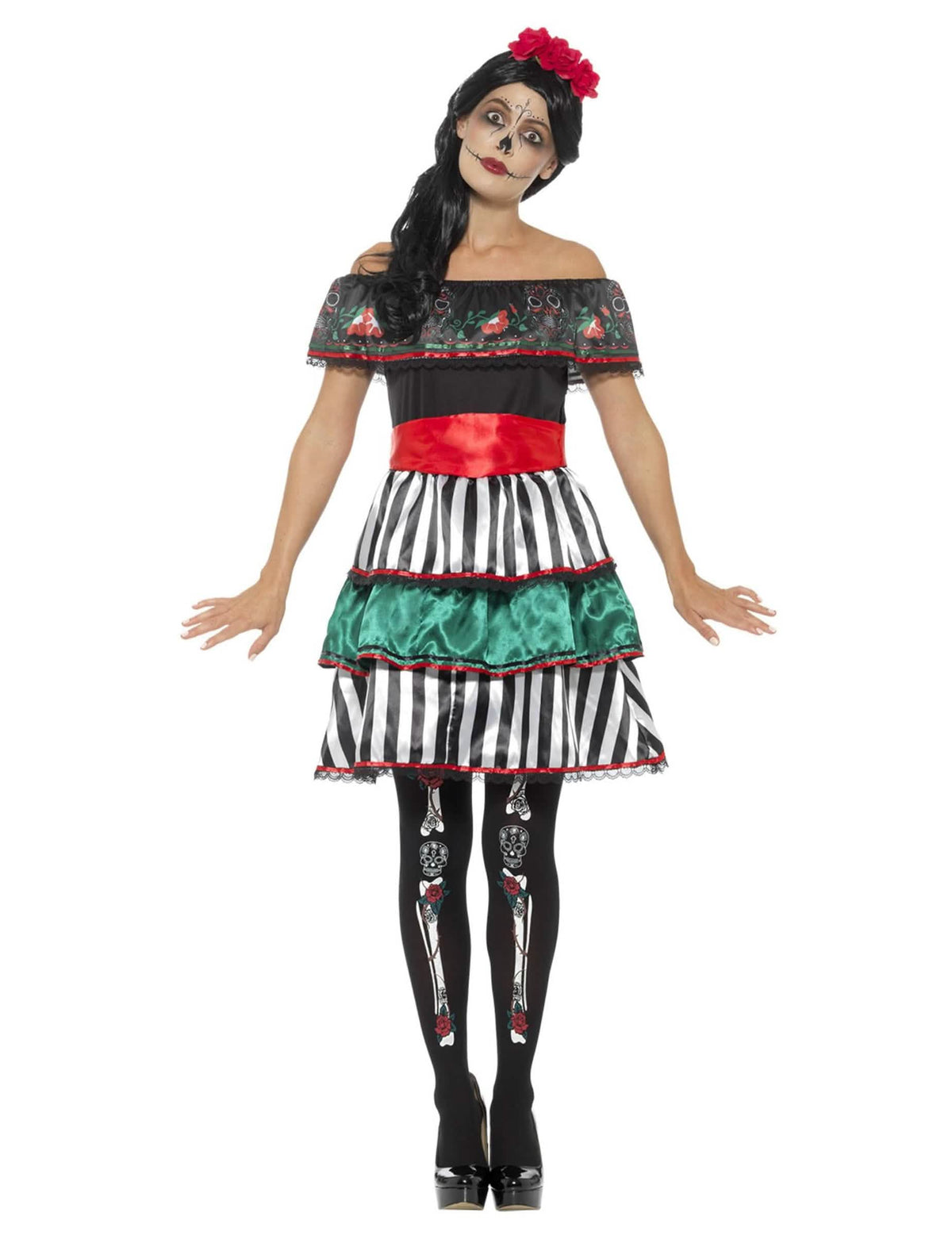Изглед отпред на костюма Senora Dia de los Muertos