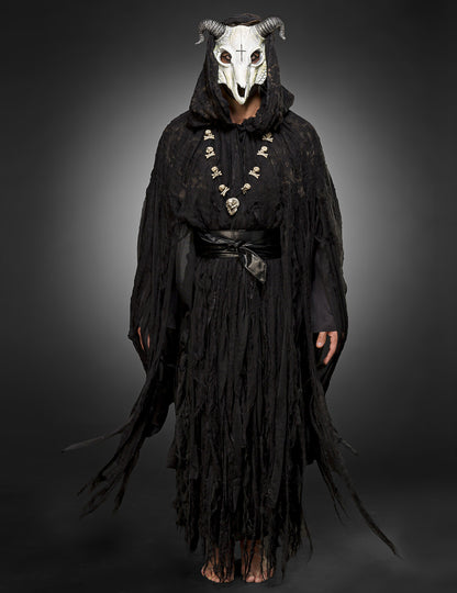 Костюм за окултен магьосник с луксозна маска за възрастни