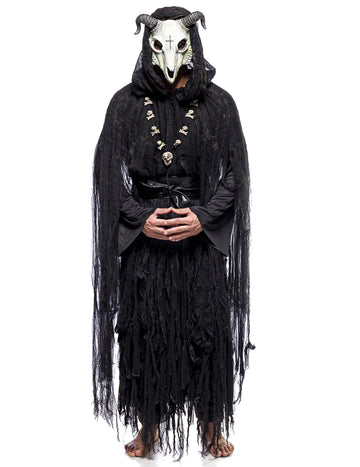 Костюм за окултен магьосник с луксозна маска за възрастни