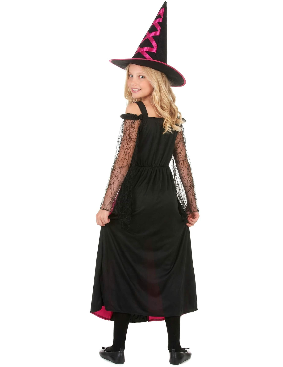Изглед отзад на назъбения костюм на вещица halloween