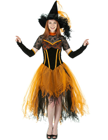 Orange Halloween Lacewoman Witch маскировка