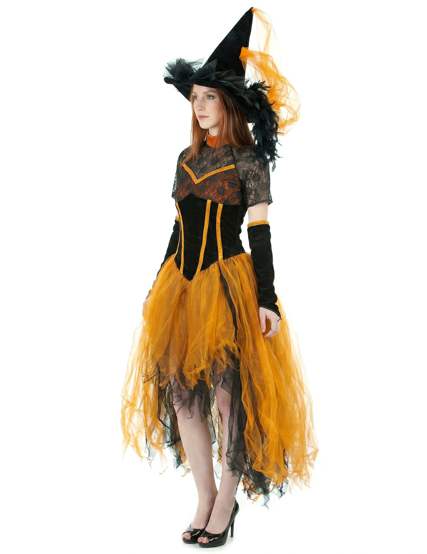 Orange Halloween Lacewoman Witch маскировка