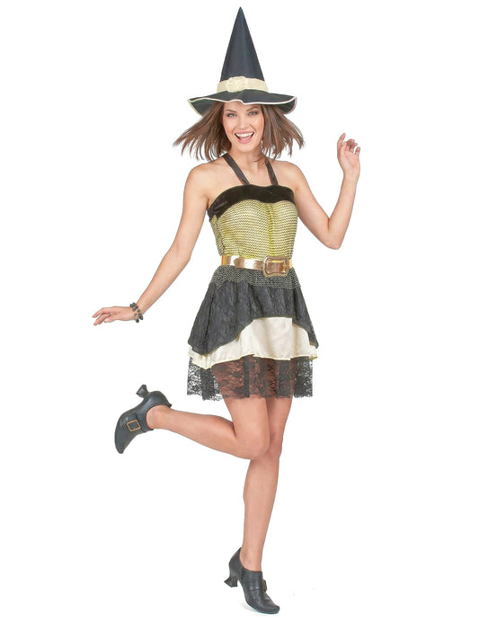 Déguisement sorcière femme Halloween or