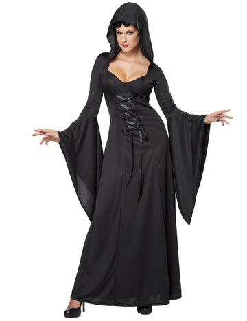Черен костюм на вещица за Хелоуин жена