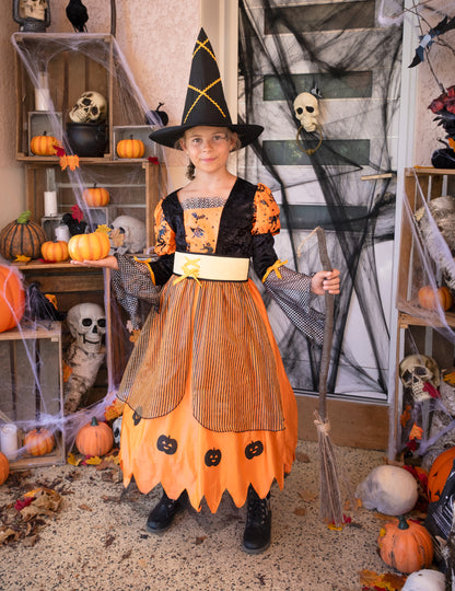 Оранжева Хелоуин вещица маскировка