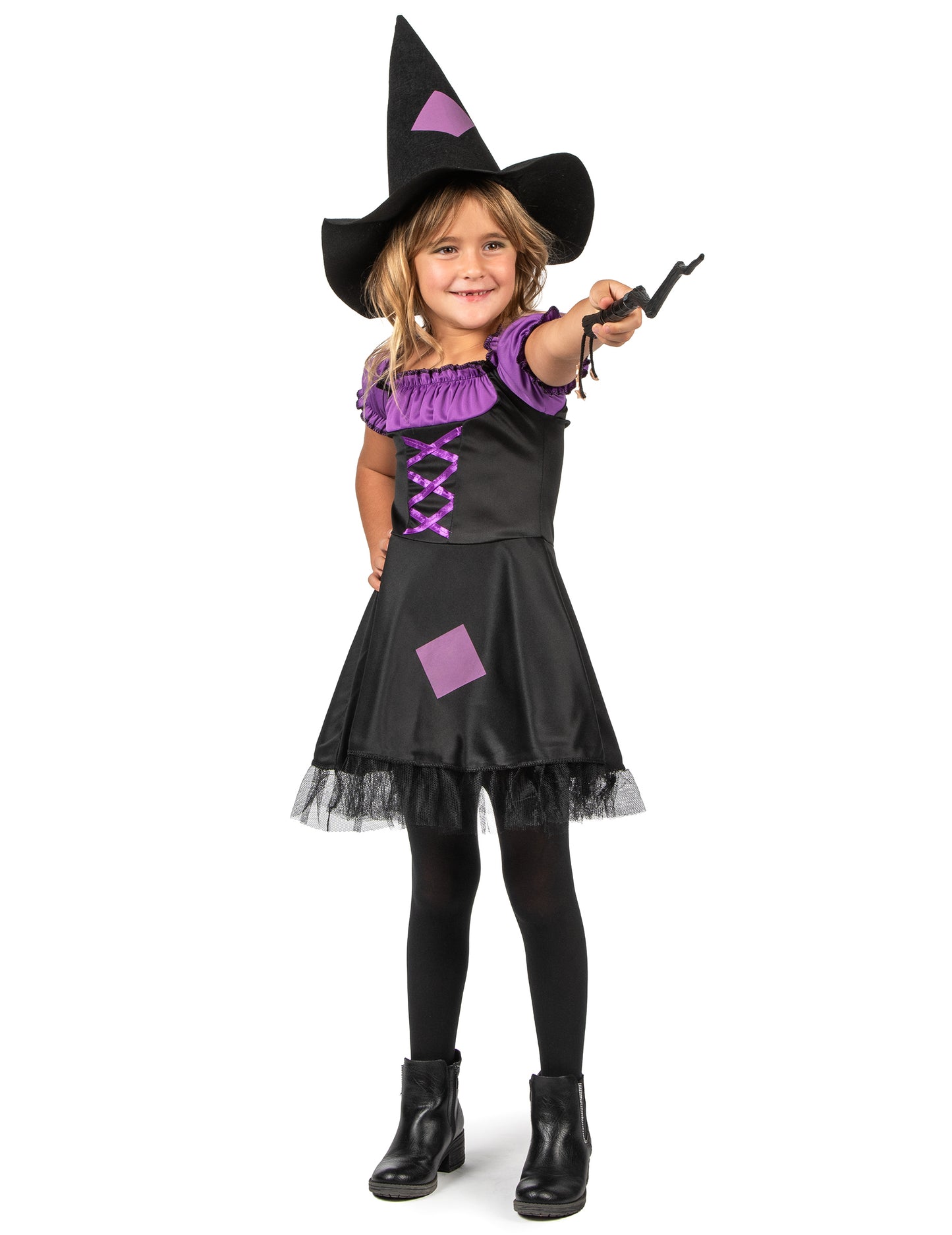 Виолетова вещица маскировка с момичешка шапка