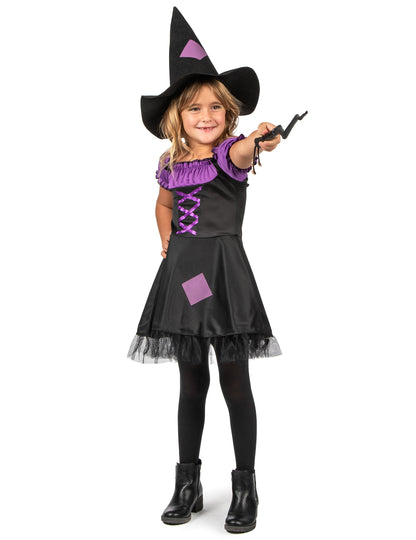 Виолетова вещица маскировка с момичешка шапка