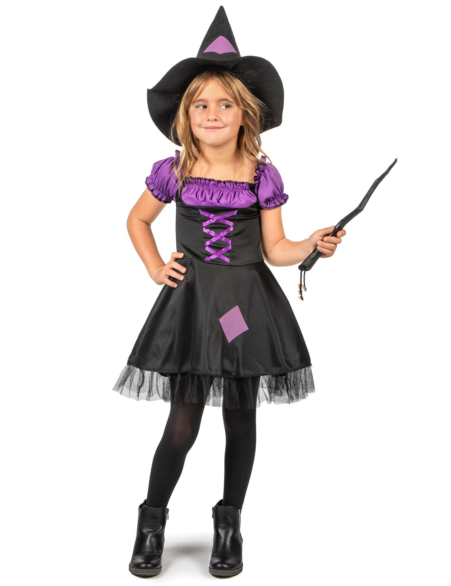 Виолетова вещица маскировка с момичешка шапка