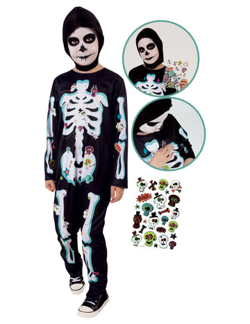 Скелет прикрийте с детски стикер брошура