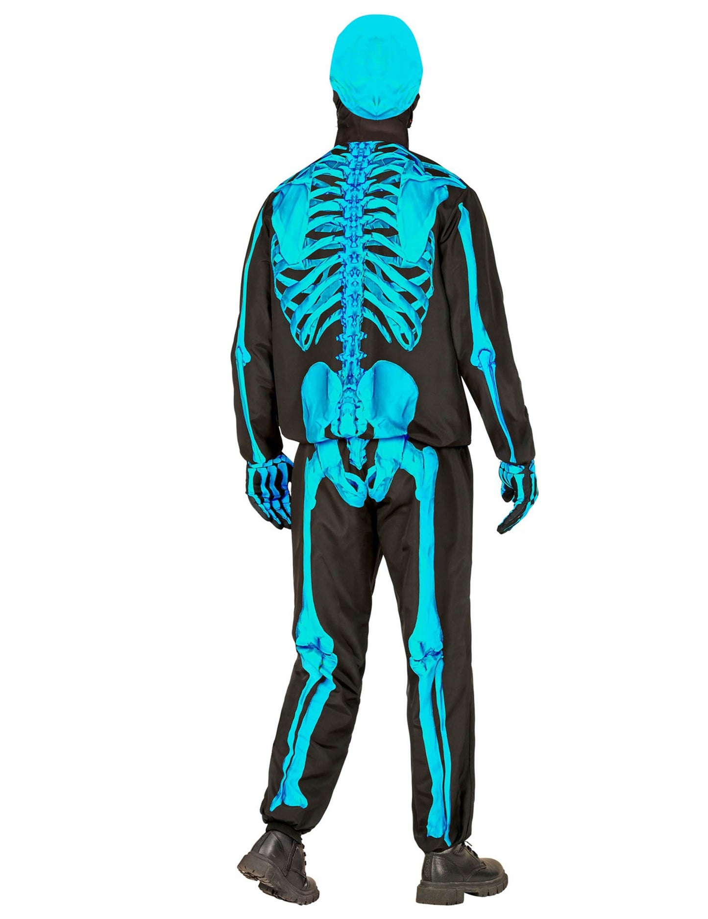 Детски неоново син костюм на скелет