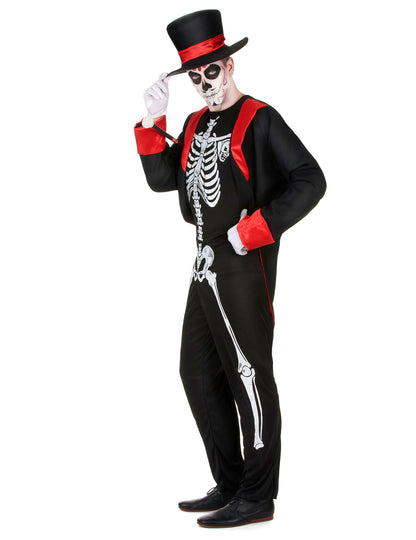 Vue de profil du déguisement de squelette chic