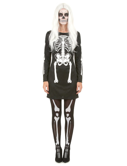 Déguisement squelette pour femme Halloween noir et blanc