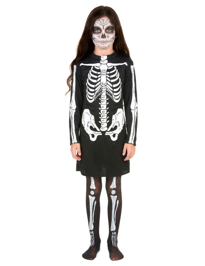 Vue de face du déguisement de squelette Halloween