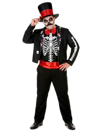Скелет прикрийте dia de los muertos мъжки мъже мъже