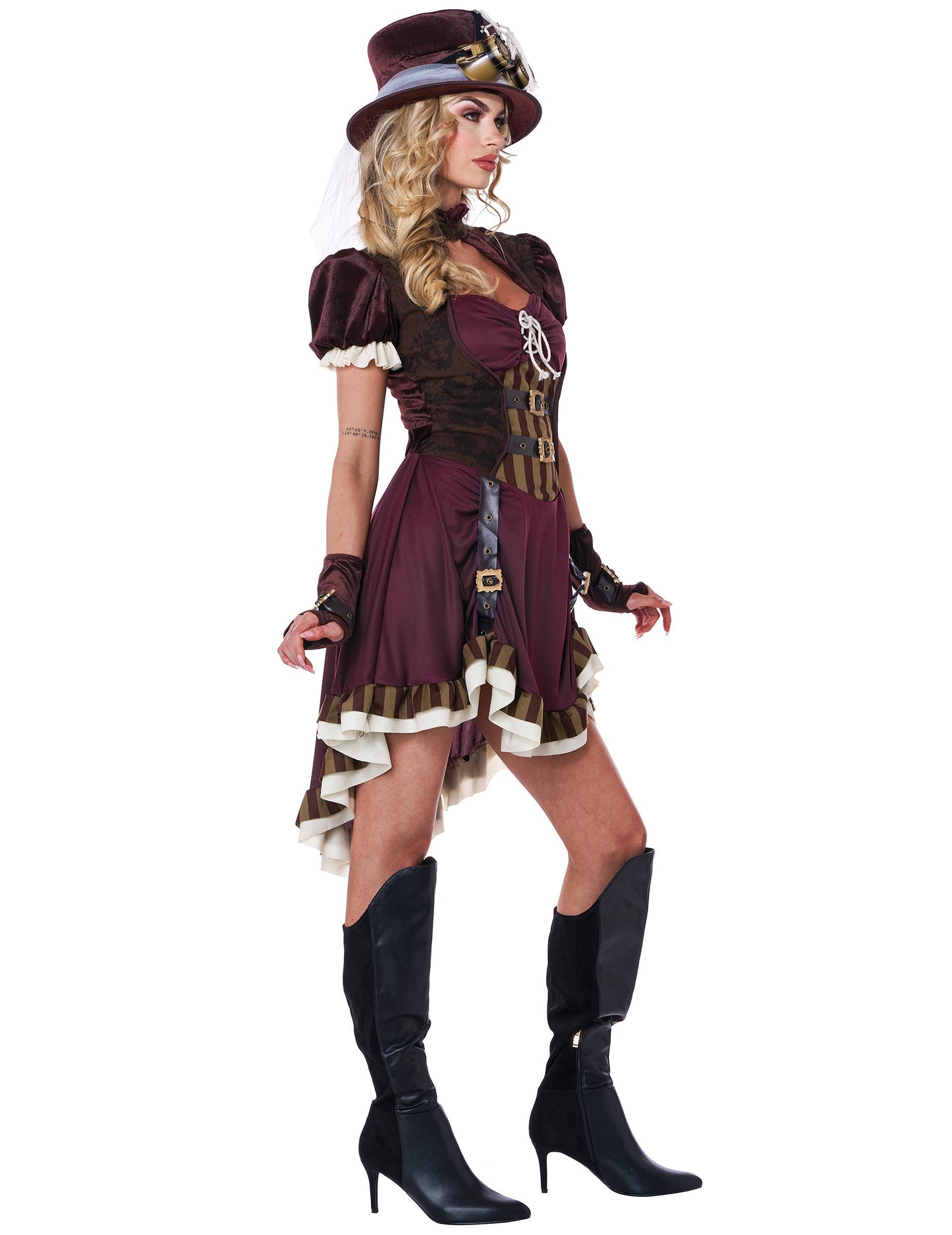 Bordeaux жена steampunk костюм