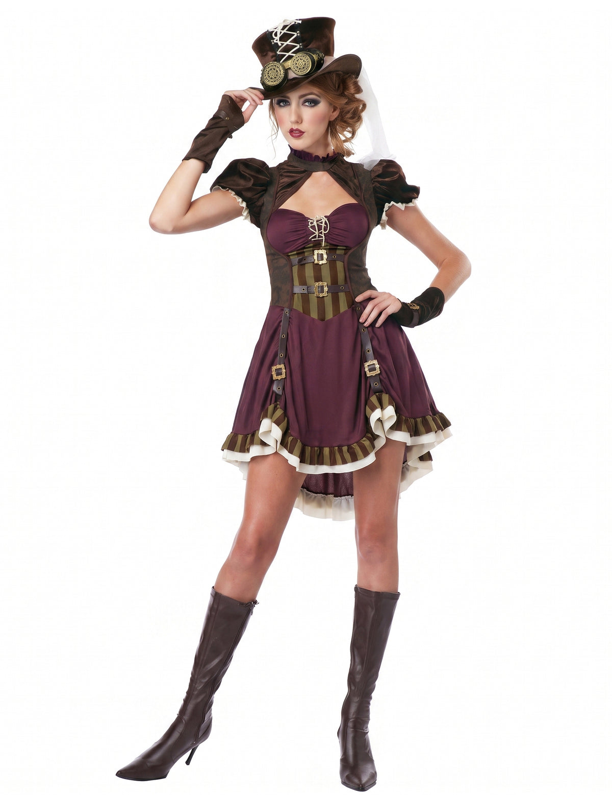 Bordeaux жена steampunk костюм