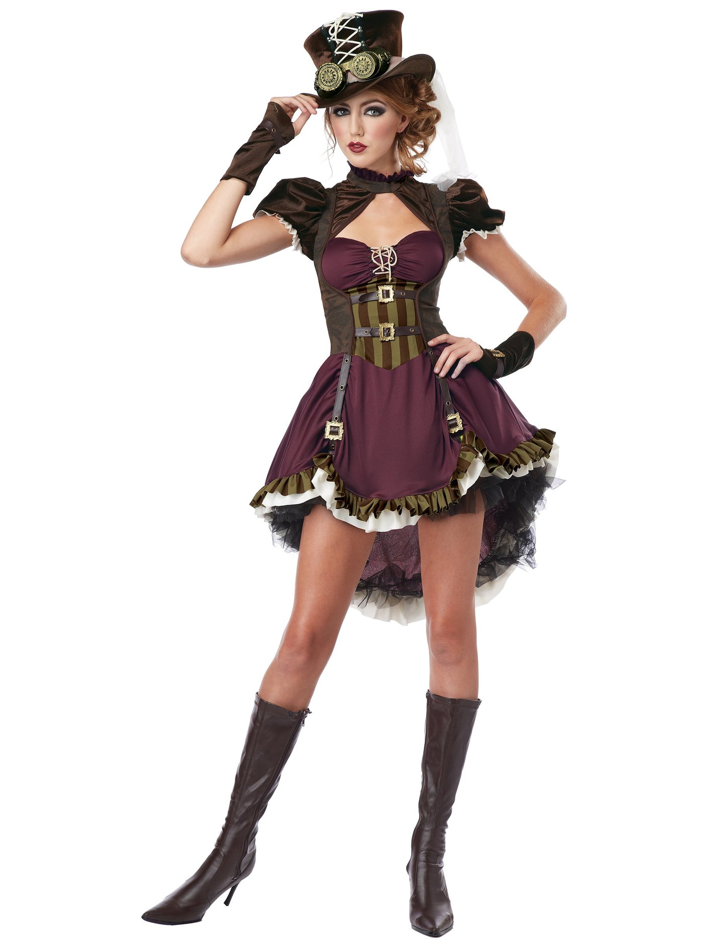 Bordeaux жена steampunk костюм