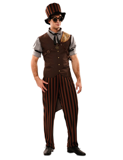 Човек steampunk прикрива