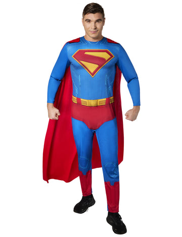 Déguisement de Superman pour homme bleu et rouge avec cape
