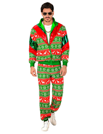 Коледен анцуг за възрастни в зелено и червено