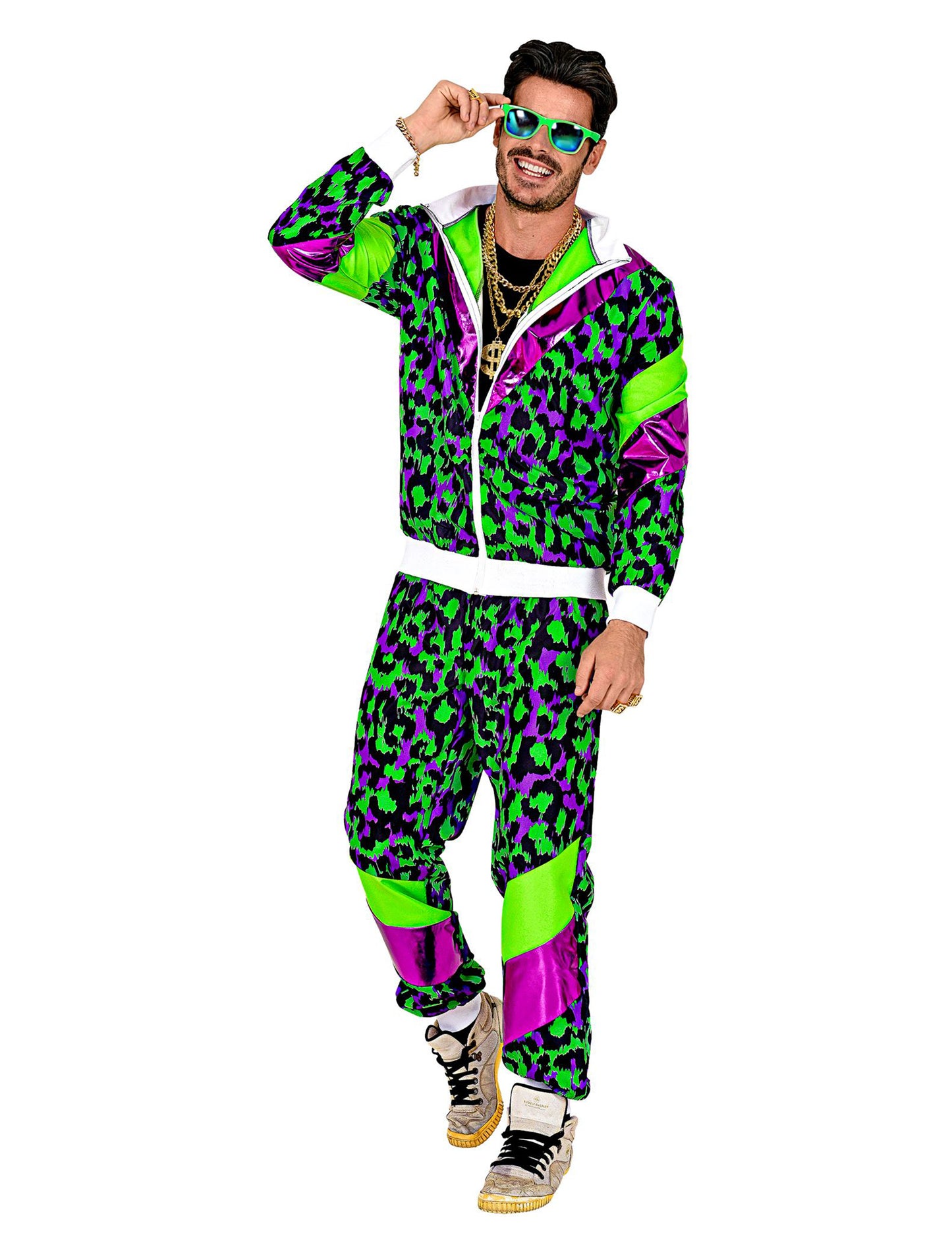 Fluo Възрастен leopard print маскировка