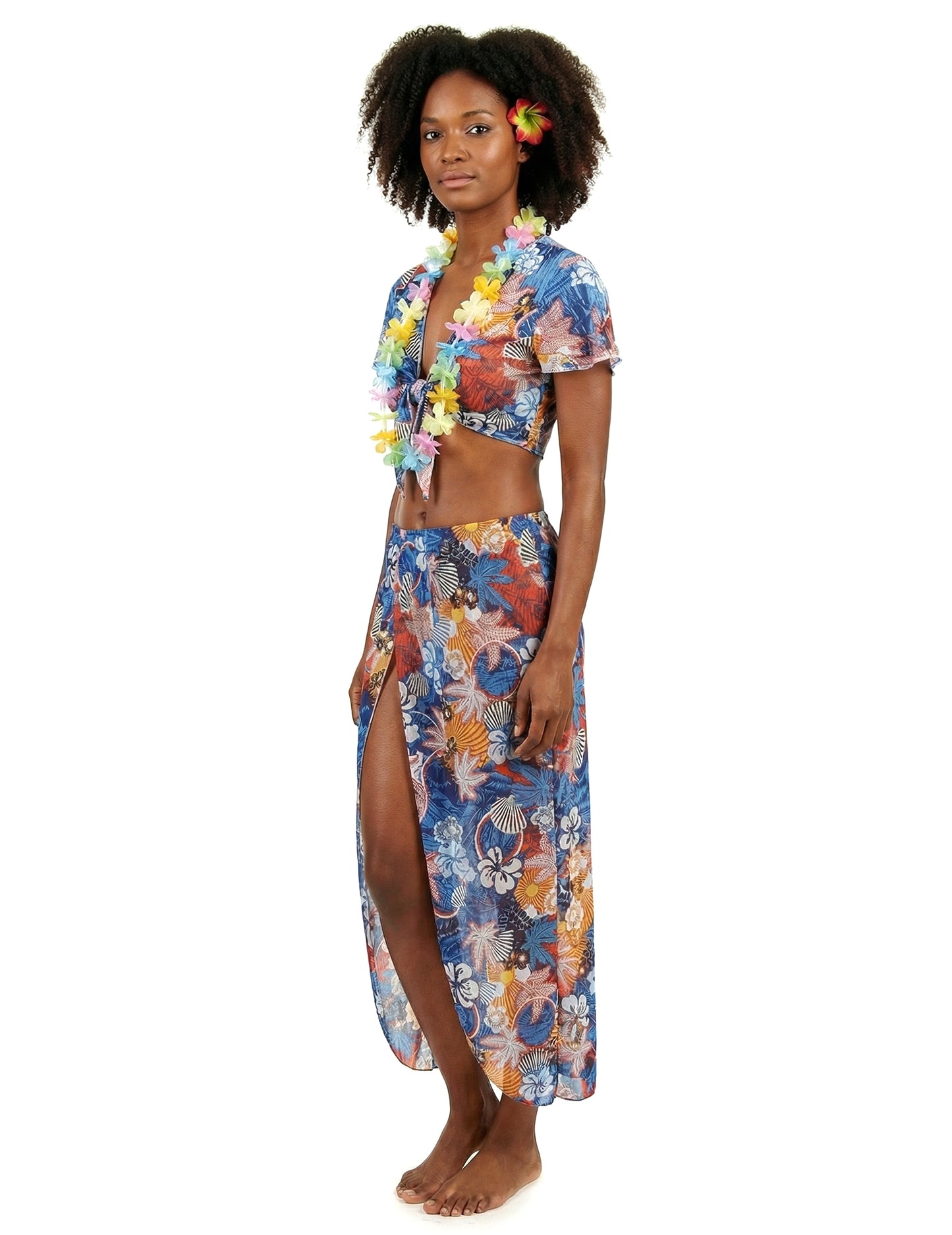 Профилен изглед на дегизировката на хавайски турист