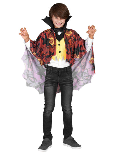 Déguisement de vampire pour garçon jaune et rouge Halloween