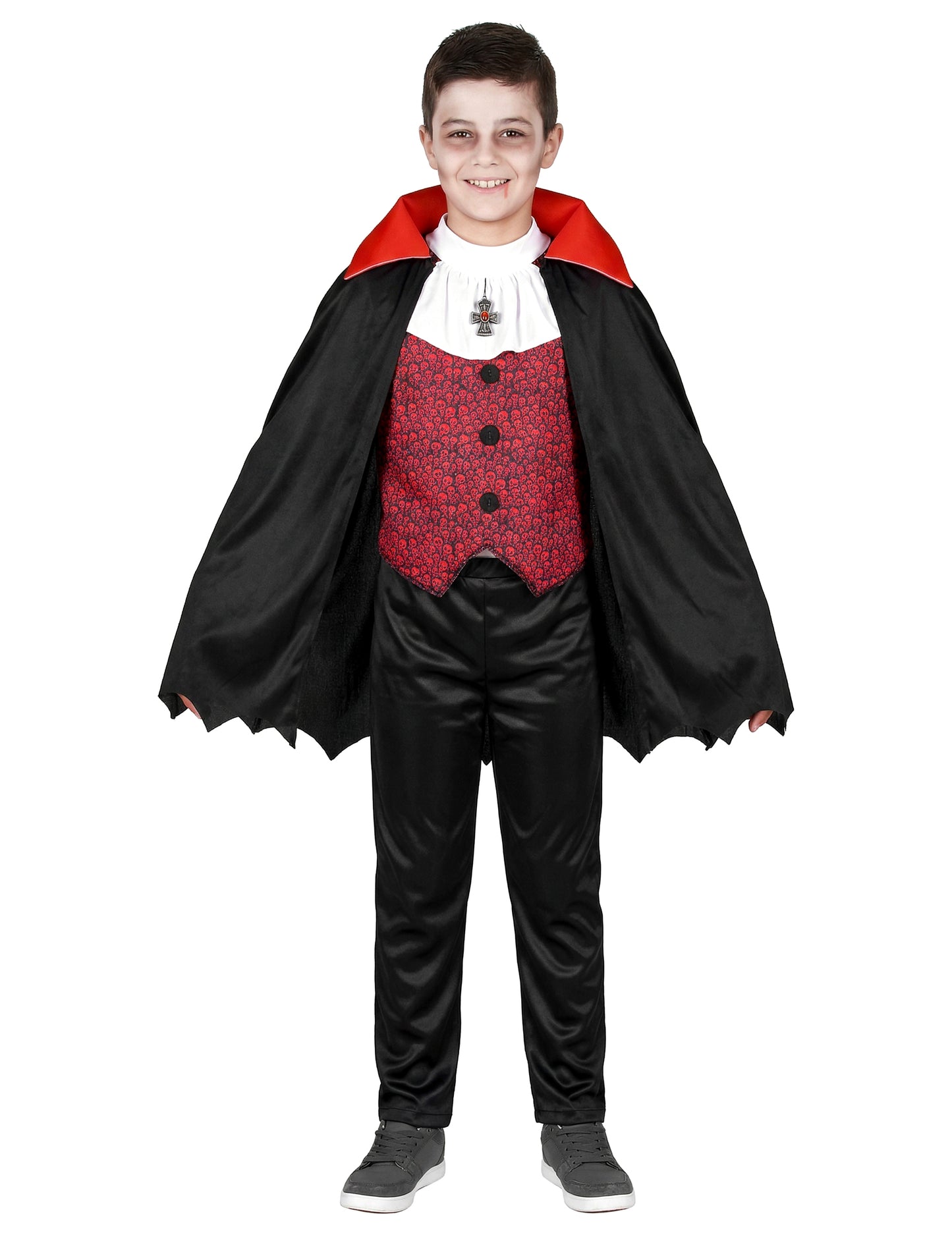 Vue de face du déguisement de vampire pour garçon