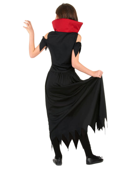 Vue de dos du déguisement de vampire pour fille