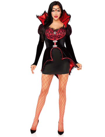 Секси костюм за червени и черни вампири за жени
