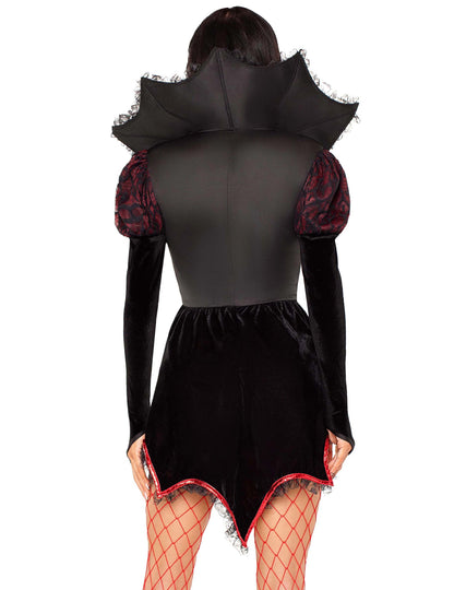 Déguisement vampire sexy rouge et noir femme